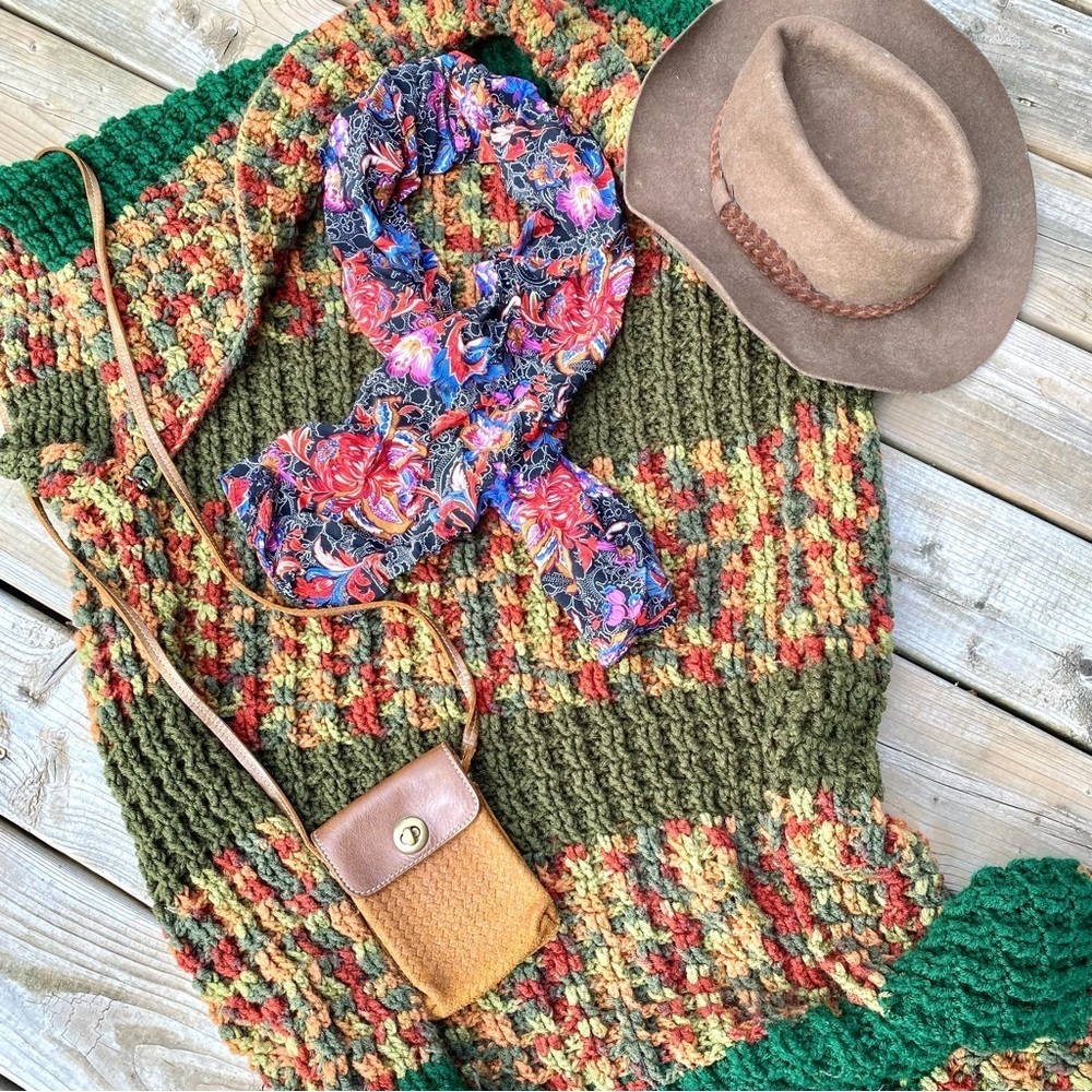 Enchanting floral Gypsy vibe scarf/ wrap w southwestern vibe